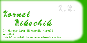 kornel mikschik business card