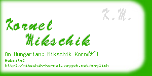kornel mikschik business card
